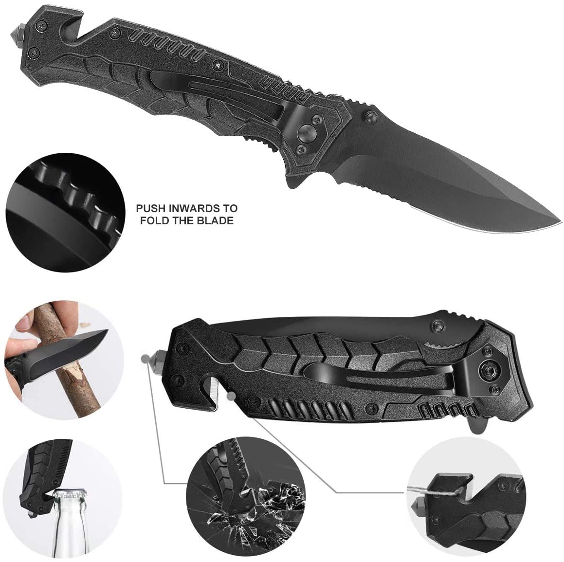 Survival set complete - survival tools for outdoors including paracord, lamp, whistle, fire steel