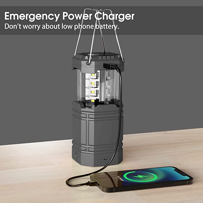Solar Camping Hand Crank Lantern, Portable Ultra Bright LED Flashlight with Rechargeable Battery