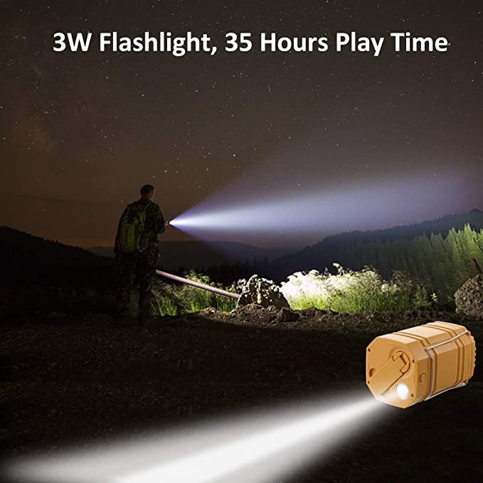 Solar Camping Hand Crank Lantern, Portable Ultra Bright LED Flashlight with Rechargeable Battery