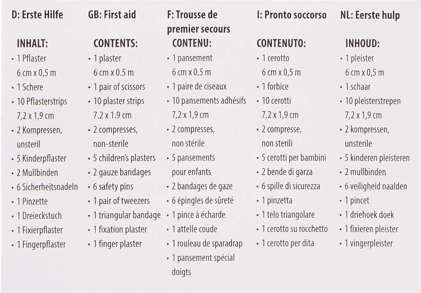 Trousse de premiers soins - 32 pièces