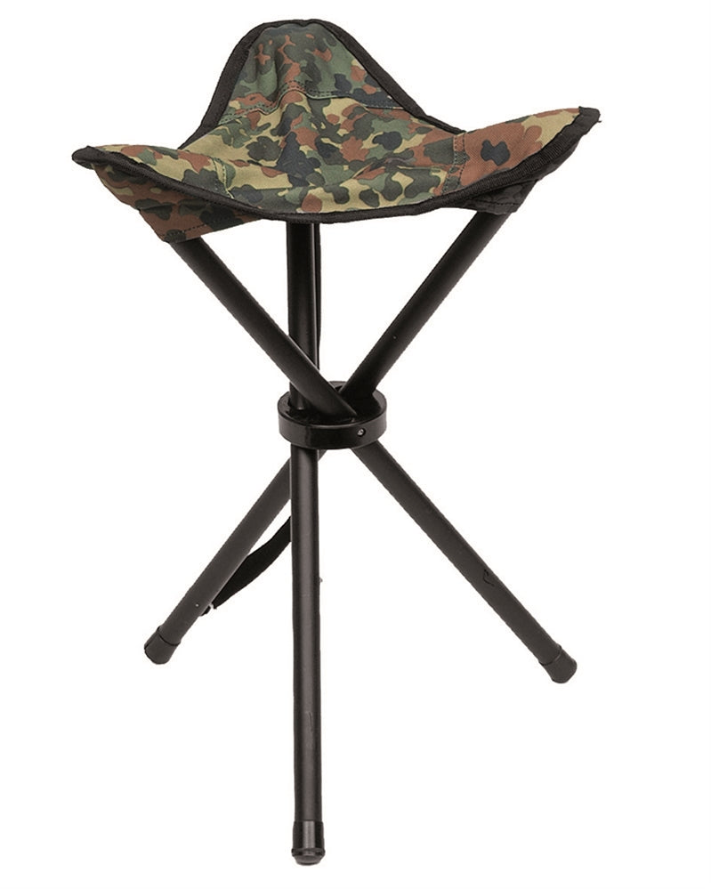 Tripod folding stool in Flecktarn