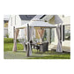 Tonnelle de jardin Grand tonnelle de jardin, métal/polyester, 3 x 3 x 2,88 m, protection UV, résistant aux intempéries, beige