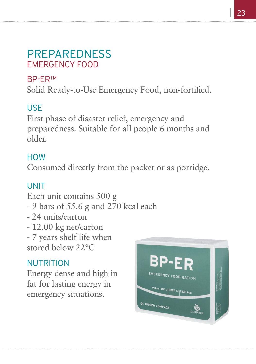 Emergency ration BP-ER 28 days approx. 60000kcal - Compact, durable, light emergency food BP-ER