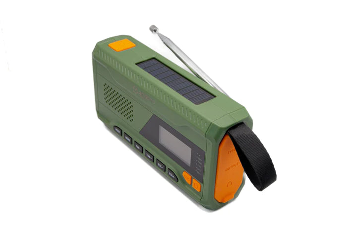 Mini radio d'urgence ACE avec DAB+, manivelle et énergie solaire, batterie externe, lampe de poche et connexion USB-C