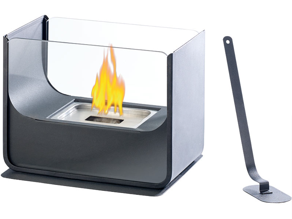 Table fireplace for bio-ethanol - glass fireplace