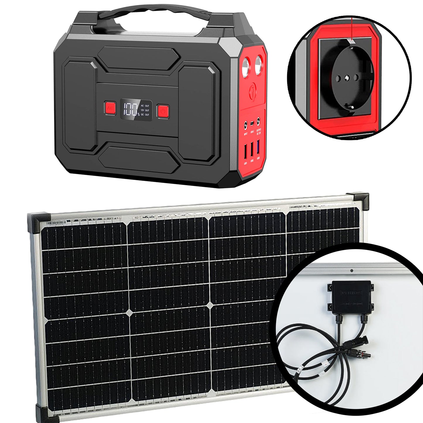 Solar panel with power bank for laptops & other devices Emergency power generator Solar power bank